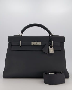 *RARE* Hermès Kelly 42 Maxi Retourne Bag in Gris Misty Togo Leather with Palladium Hardware