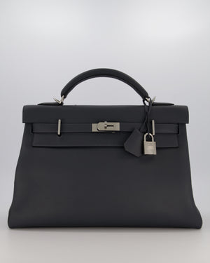 *RARE* Hermès Kelly 42 Maxi Retourne Bag in Gris Misty Togo Leather with Palladium Hardware
