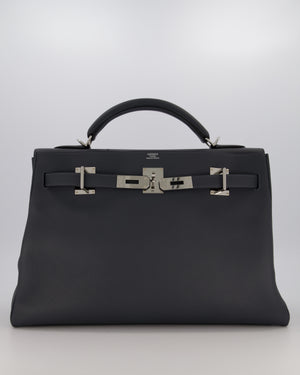*RARE* Hermès Kelly 42 Maxi Retourne Bag in Gris Misty Togo Leather with Palladium Hardware