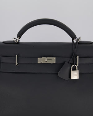 *RARE* Hermès Kelly 42 Maxi Retourne Bag in Gris Misty Togo Leather with Palladium Hardware