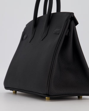 *RARE* Hermès Birkin 25 Retourne Bag in Noir Togo Leather with Gold Hardware