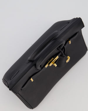 *RARE* Hermès Birkin 25 Retourne Bag in Noir Togo Leather with Gold Hardware