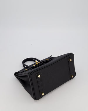 *RARE* Hermès Birkin 25 Retourne Bag in Noir Togo Leather with Gold Hardware