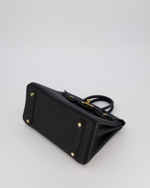 *RARE* Hermès Birkin 25 Retourne Bag in Noir Togo Leather with Gold Hardware