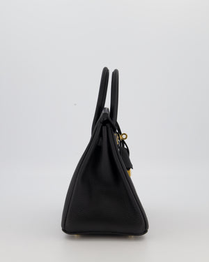 *RARE* Hermès Birkin 25 Retourne Bag in Noir Togo Leather with Gold Hardware