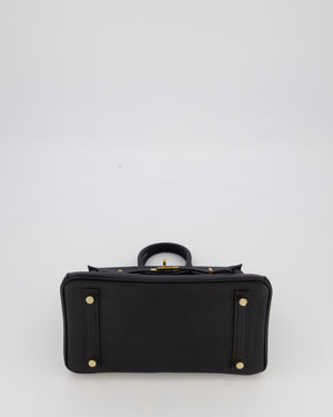 *RARE* Hermès Birkin 25 Retourne Bag in Noir Togo Leather with Gold Hardware