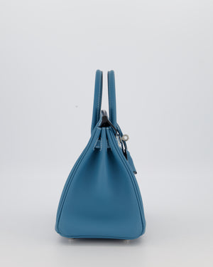*RARE* Hermès Birkin 25 Retourne Bag in Bleu Jean Swift Leather with Palladium Hardware