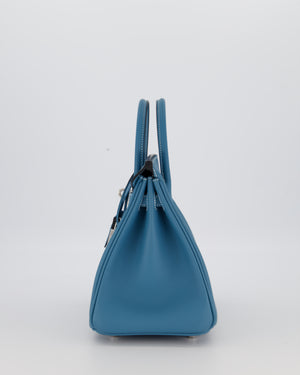 *RARE* Hermès Birkin 25 Retourne Bag in Bleu Jean Swift Leather with Palladium Hardware