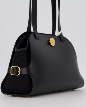 *HOT & RARE* Hermès Tablier Sellier Bag in Noir Hunter Cowhide, Noir Swift Leather and Noir Militaire Canvas with Gold Hardware