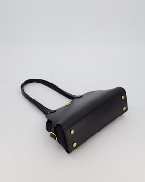 *HOT & RARE* Hermès Tablier Sellier Bag in Noir Hunter Cowhide, Noir Swift Leather and Noir Militaire Canvas with Gold Hardware