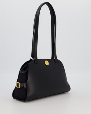 *HOT & RARE* Hermès Tablier Sellier Bag in Noir Hunter Cowhide, Noir Swift Leather and Noir Militaire Canvas with Gold Hardware