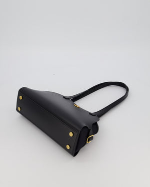 *HOT & RARE* Hermès Tablier Sellier Bag in Noir Hunter Cowhide, Noir Swift Leather and Noir Militaire Canvas with Gold Hardware