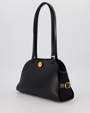 *HOT & RARE* Hermès Tablier Sellier Bag in Noir Hunter Cowhide, Noir Swift Leather and Noir Militaire Canvas with Gold Hardware