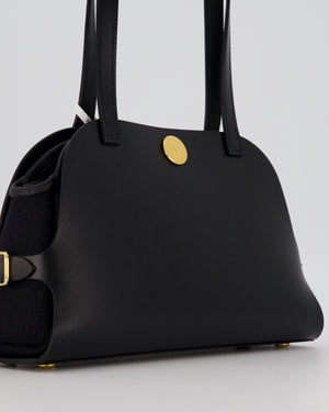 *HOT & RARE* Hermès Tablier Sellier Bag in Noir Hunter Cowhide, Noir Swift Leather and Noir Militaire Canvas with Gold Hardware