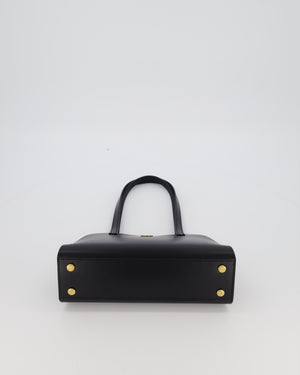 *HOT & RARE* Hermès Tablier Sellier Bag in Noir Hunter Cowhide, Noir Swift Leather and Noir Militaire Canvas with Gold Hardware