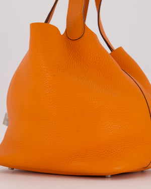 Hermès Picotin 22 Lock Bag in Orange Clemence Leather with Palladium Hardware
