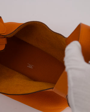 Hermès Picotin 22 Lock Bag in Orange Clemence Leather with Palladium Hardware