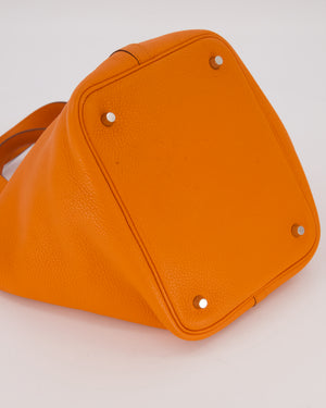 Hermès Picotin 22 Lock Bag in Orange Clemence Leather with Palladium Hardware