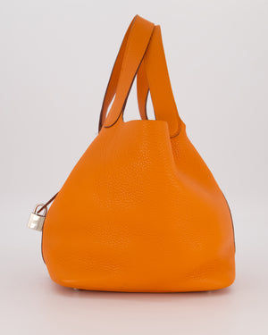 Hermès Picotin 22 Lock Bag in Orange Clemence Leather with Palladium Hardware