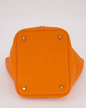 Hermès Picotin 22 Lock Bag in Orange Clemence Leather with Palladium Hardware