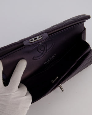 Chanel Purple Iridescent Medium Classic Double Flap Bag in Lambskin Leather with Gun Metal Hardware
