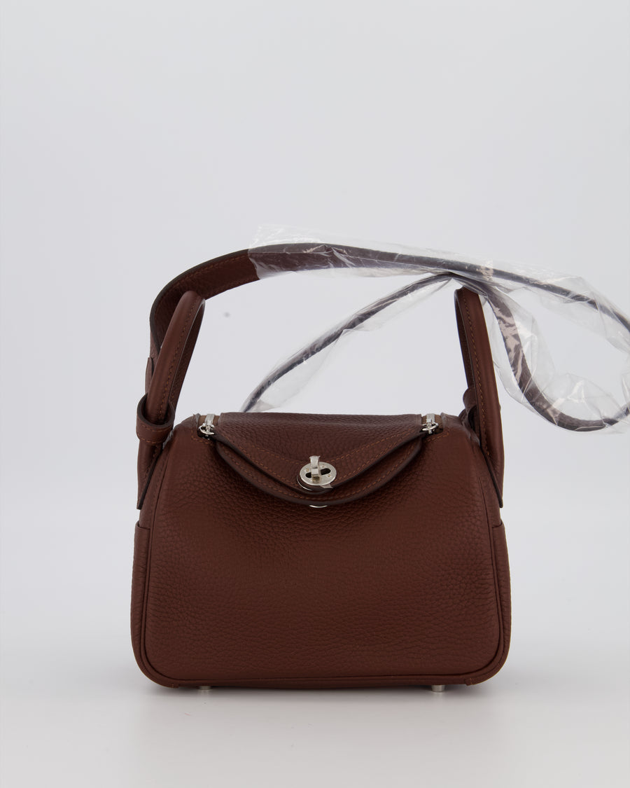 Hermès Mini Lindy Bag in Terre Togo Leather with Palladium Hardware