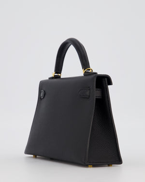 Hermès Mini Kelly II Sellier Bag Black Epsom Leather with Gold Hardware