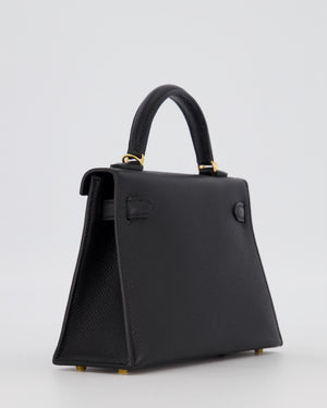 Hermès Mini Kelly II Sellier Bag Black Epsom Leather with Gold Hardware