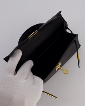 Hermès Mini Kelly II Sellier Bag Black Epsom Leather with Gold Hardware