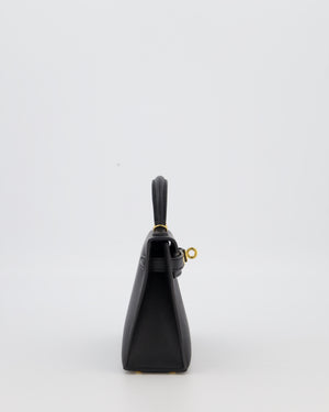Hermès Mini Kelly II Sellier Bag Black Epsom Leather with Gold Hardware