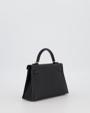 Hermès Mini Kelly II Sellier Bag Black Epsom Leather with Gold Hardware