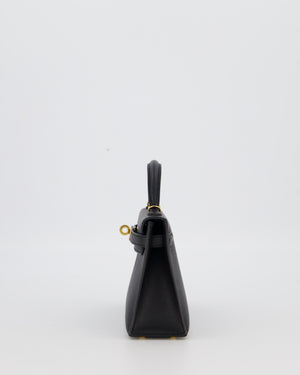 Hermès Mini Kelly II Sellier Bag Black Epsom Leather with Gold Hardware