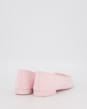 Chanel Pink Canvas Ballet Flats With White and Pink Tie and Die Patent Toe Size EU 37.5 (UK 4.5)