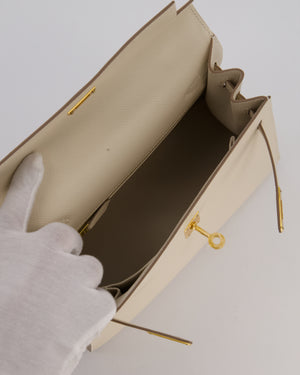 Hermès Kelly 25 Sellier Bag in Craie Epsom Leather and Gold Hardware