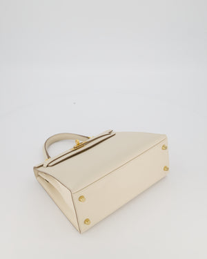 Hermès Kelly 25 Sellier Bag in Craie Epsom Leather and Gold Hardware