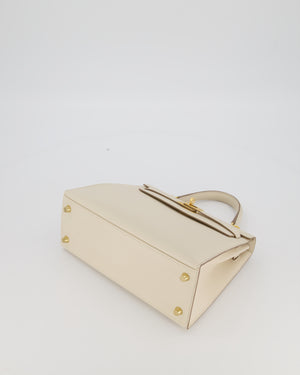 Hermès Kelly 25 Sellier Bag in Craie Epsom Leather and Gold Hardware