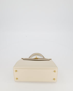 Hermès Kelly 25 Sellier Bag in Craie Epsom Leather and Gold Hardware