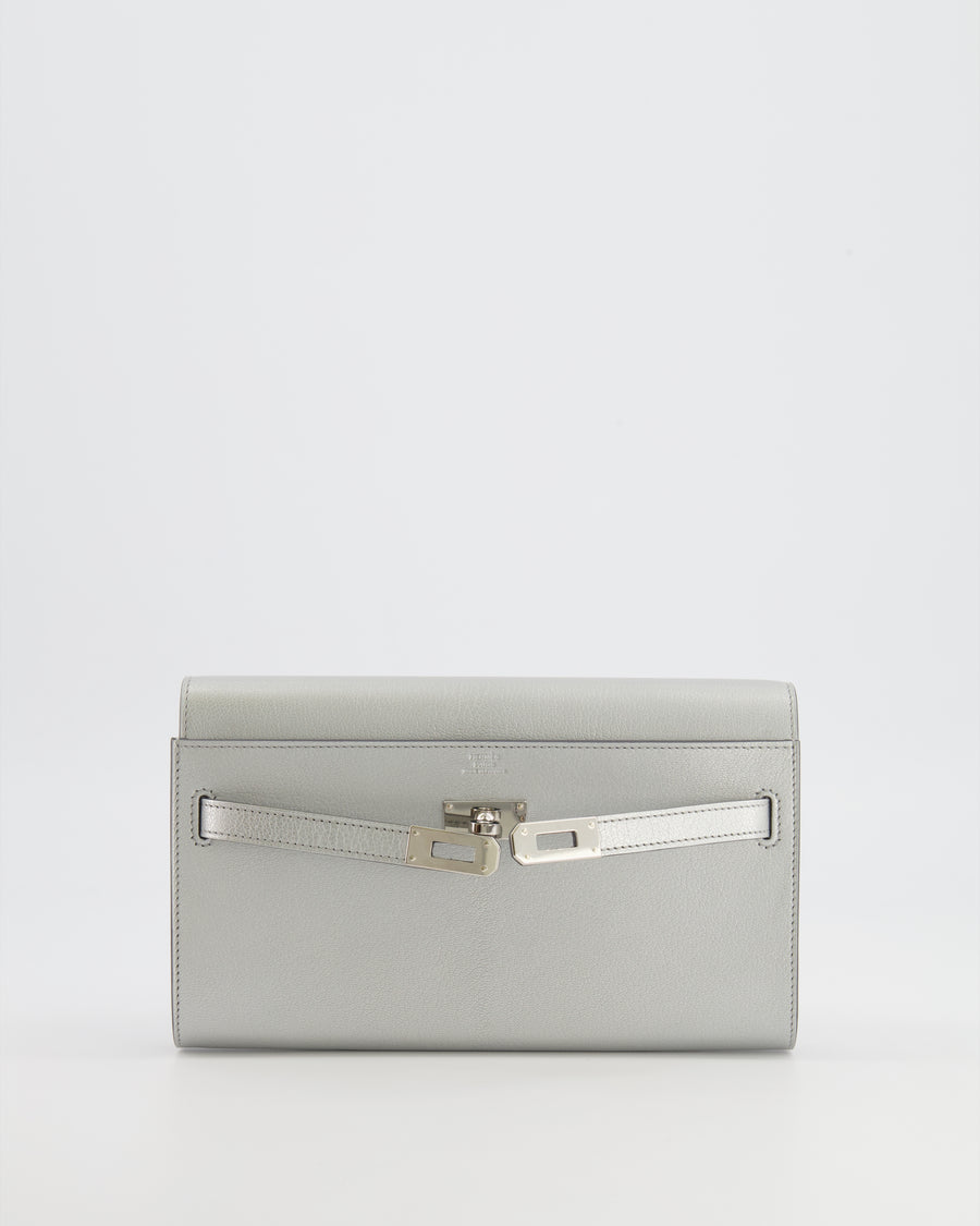 *RARE* Hermès Kelly To Go Bag in Argent Chevre Chamkilight Leather with Palladium Hardware