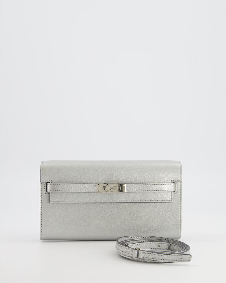 *RARE* Hermès Kelly To Go Bag in Argent Chevre Chamkilight Leather with Palladium Hardware