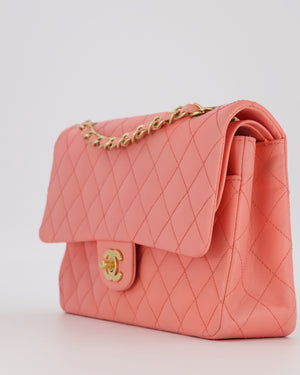 Chanel Pink Medium Classic Double Flap Bag in Lambskin Leather With Gold Hardware