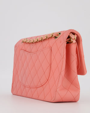 Chanel Pink Medium Classic Double Flap Bag in Lambskin Leather With Gold Hardware
