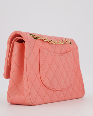 Chanel Pink Medium Classic Double Flap Bag in Lambskin Leather With Gold Hardware