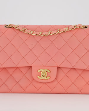 Chanel Pink Medium Classic Double Flap Bag in Lambskin Leather With Gold Hardware