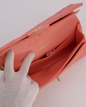 Chanel Pink Medium Classic Double Flap Bag in Lambskin Leather With Gold Hardware