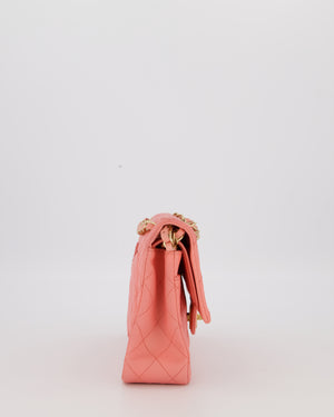 Chanel Pink Medium Classic Double Flap Bag in Lambskin Leather With Gold Hardware