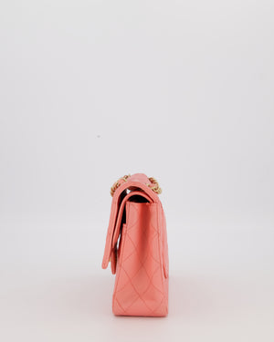 Chanel Pink Medium Classic Double Flap Bag in Lambskin Leather With Gold Hardware