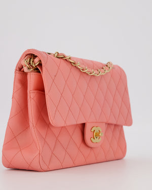 Chanel Pink Medium Classic Double Flap Bag in Lambskin Leather With Gold Hardware