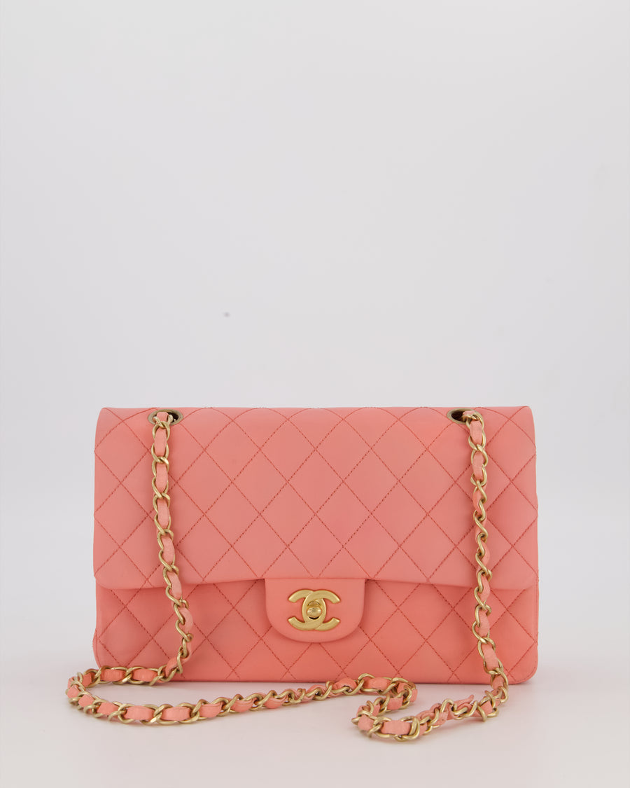 Chanel Pink Medium Classic Double Flap Bag in Lambskin Leather With Gold Hardware