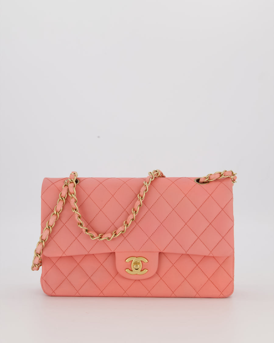 Chanel Pink Medium Classic Double Flap Bag in Lambskin Leather With Gold Hardware