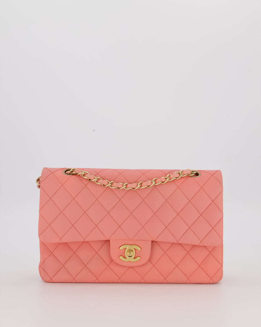 Chanel Pink Medium Classic Double Flap Bag in Lambskin Leather With Gold Hardware